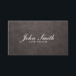 Visitekaartje voor donkerdonkerleder met lak<br><div class="desc">Classy Dark Leather Life Coach Visitekaartje.</div>