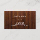 Visitekaartje voor donkere houten textiel van Clas (Achterkant)