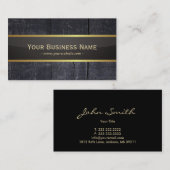 Visitekaartje voor donkerhout en glasstructuur, va (Voorkant / Achterkant)