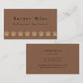 Visitekaartje voor driftig kraftpapier voor honden (Voorkant / Achterkant)