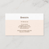 Visitekaartje voor een café of koffiewinkel. (Achterkant)