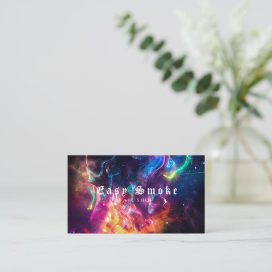 Visitekaartje voor een magische-roke-tapewinkel (Staand voorkant)