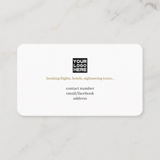 Visitekaartje voor een reisagent (Achterkant)