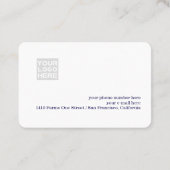 Visitekaartje voor een reisagent, met kaart (Achterkant)