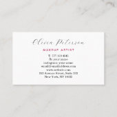 Visitekaartje voor een schoonheidssalon. (Achterkant)