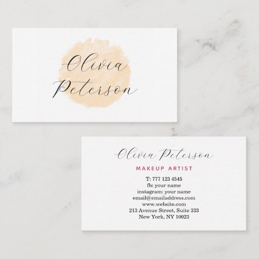 Visitekaartje voor een schoonheidssalon. (Voorkant / Achterkant)
