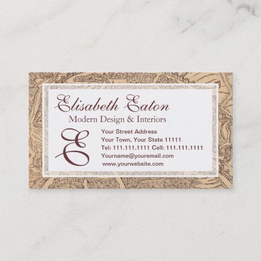 visitekaartje voor een Spaanse leraar, professor (Voorkant)