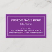 Visitekaartje voor een te laag en minimaal reispla (Voorkant)