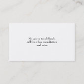 Visitekaartje voor eigen particulier onderzoek (Achterkant)