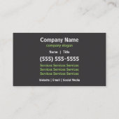 Visitekaartje voor eigen verzorging (Achterkant)