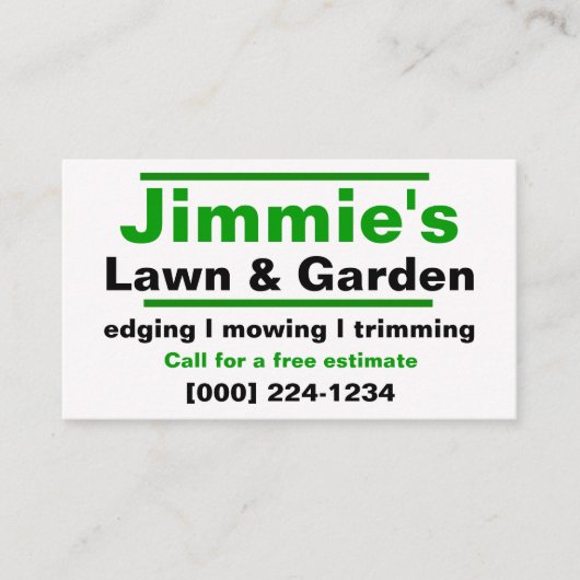 Visitekaartje voor eigen verzorging (Voorkant)