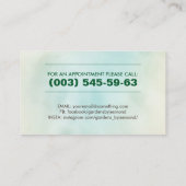 Visitekaartje voor eigen verzorging en onderhoud (Achterkant)