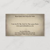 Visitekaartje voor eigen winkels (Achterkant)