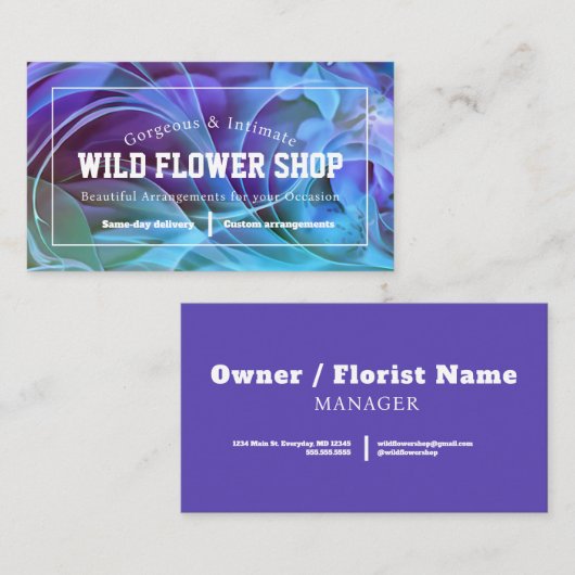 Visitekaartje voor eigenaren van kleine bedrijven (Voorkant / Achterkant)