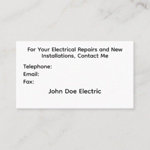 Visitekaartje voor elektriciens