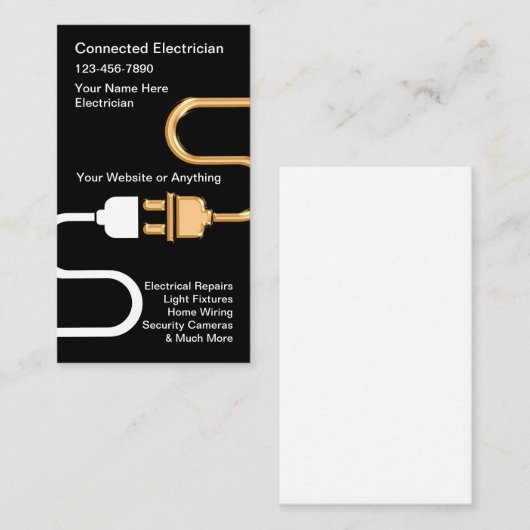 Visitekaartje voor elektrische reparaties door ele (Voorkant / Achterkant)