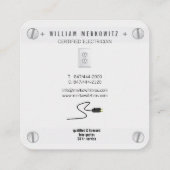 visitekaartje voor elektrische stekker en contactd (Achterkant)