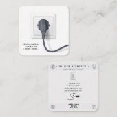 visitekaartje voor elektrische stekker en contactd (Voorkant / Achterkant)
