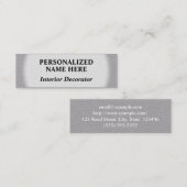 Visitekaartje voor elementaire binnenhuisdecorator (Voorkant / Achterkant)