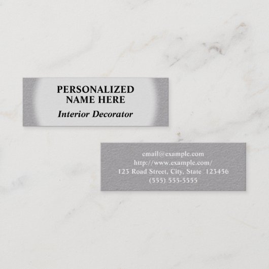 Visitekaartje voor elementaire binnenhuisdecorator (Voorkant / Achterkant)