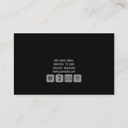 Visitekaartje voor Estate Agent (Achterkant)