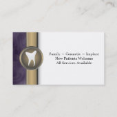 Visitekaartje voor familiedentist - Tooth Gold en  (Achterkant)