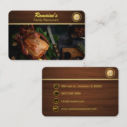 visitekaartje voor familierestaurants (Voorkant / Achterkant)