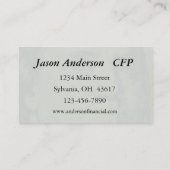 Visitekaartje voor financiën / bankwezen (Achterkant)