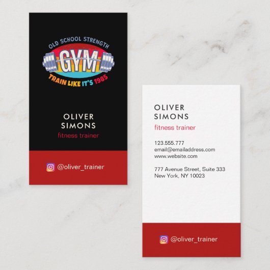 Visitekaartje voor fitness trainer (Voorkant / Achterkant)