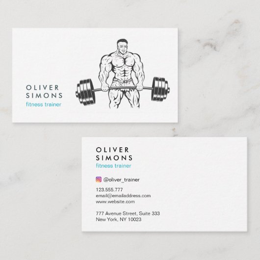 Visitekaartje voor fitnesstrainer (Voorkant / Achterkant)