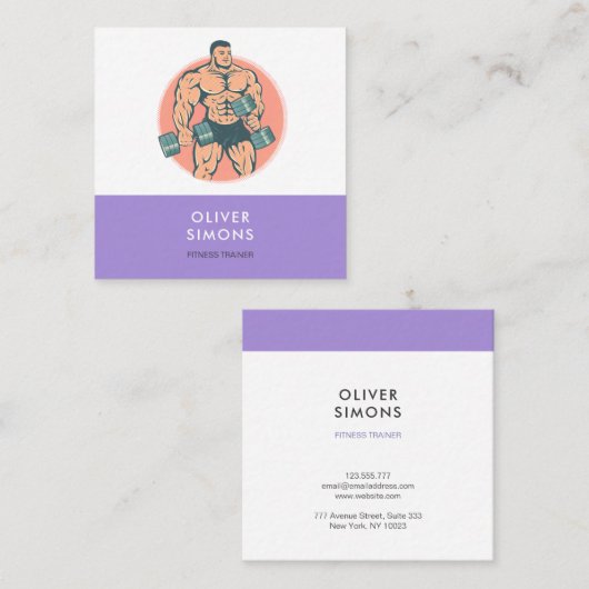 visitekaartje voor fitnesstrainer (Voorkant / Achterkant)