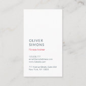 Visitekaartje voor fitnesstrainer (Achterkant)