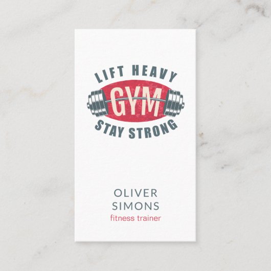 Visitekaartje voor fitnesstrainer (Voorkant)