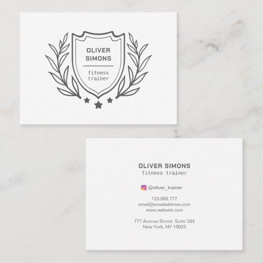 Visitekaartje voor fitnesstrainer (Voorkant / Achterkant)