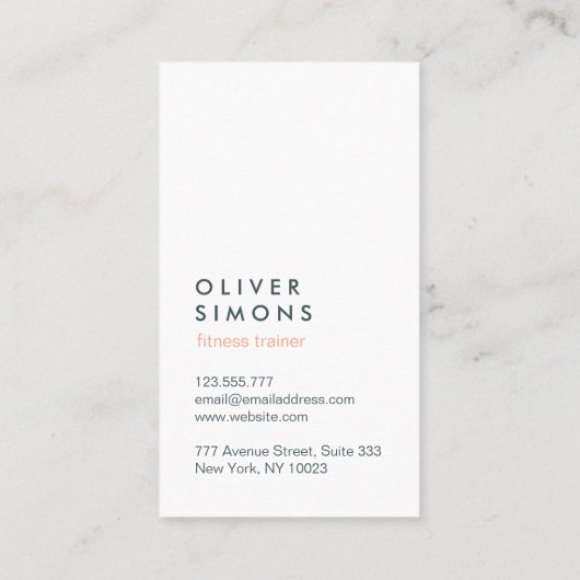 visitekaartje voor fitnesstrainer (Achterkant)