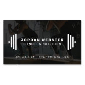 Visitekaartje voor fitnesstrainer met foto magnetisch visitekaartje (Voorkant)
