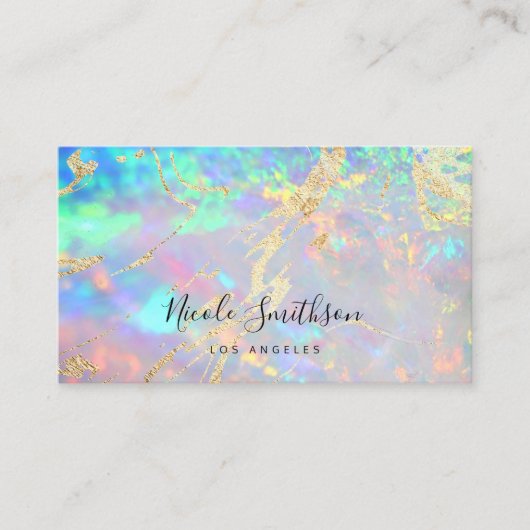visitekaartje voor foto van opal gemstone (Voorkant)