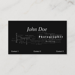 Visitekaartje voor fotograaf zwart