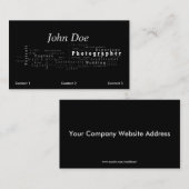 Visitekaartje voor fotograaf zwart (Voorkant / Achterkant)