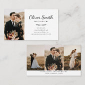 Visitekaartje voor fotografie met drie fotocollage (Voorkant / Achterkant)