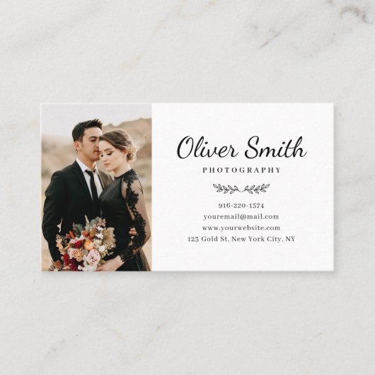 Visitekaartje voor fotografie met drie fotocollage (Voorkant)