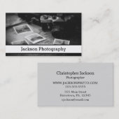 Visitekaartje voor foto's met zwarte en witte came (Voorkant / Achterkant)