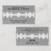 Visitekaartje voor fraaie zilverglittertextuur (Voorkant / Achterkant)