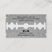 Visitekaartje voor fraaie zilverglittertextuur (Achterkant)