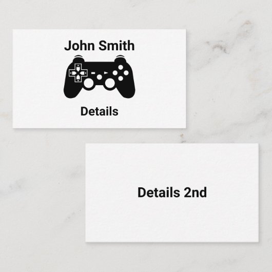 Visitekaartje voor gamertester (Voorkant / Achterkant)