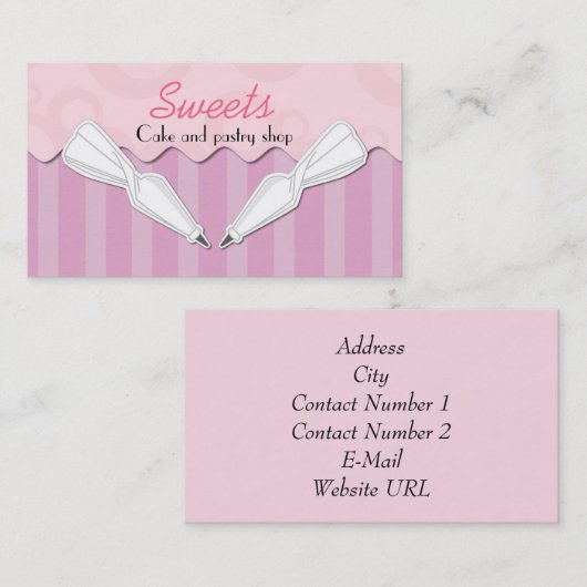 Visitekaartje voor gebak (Voorkant / Achterkant)