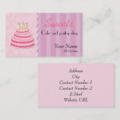 Visitekaartje voor gebak (Voorkant / Achterkant)