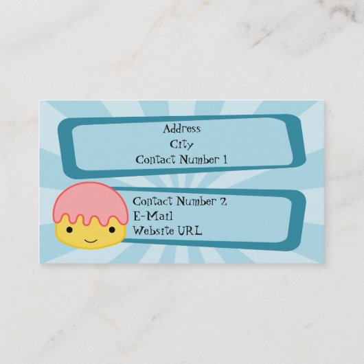 Visitekaartje voor gebak (Achterkant)