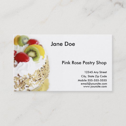 Visitekaartje voor gebak (Voorkant)