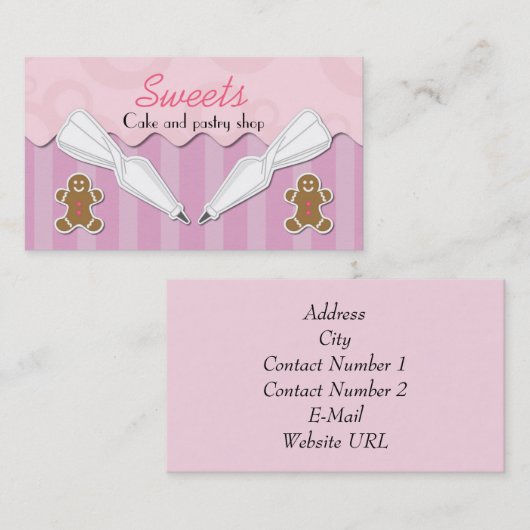 Visitekaartje voor gebak (Voorkant / Achterkant)